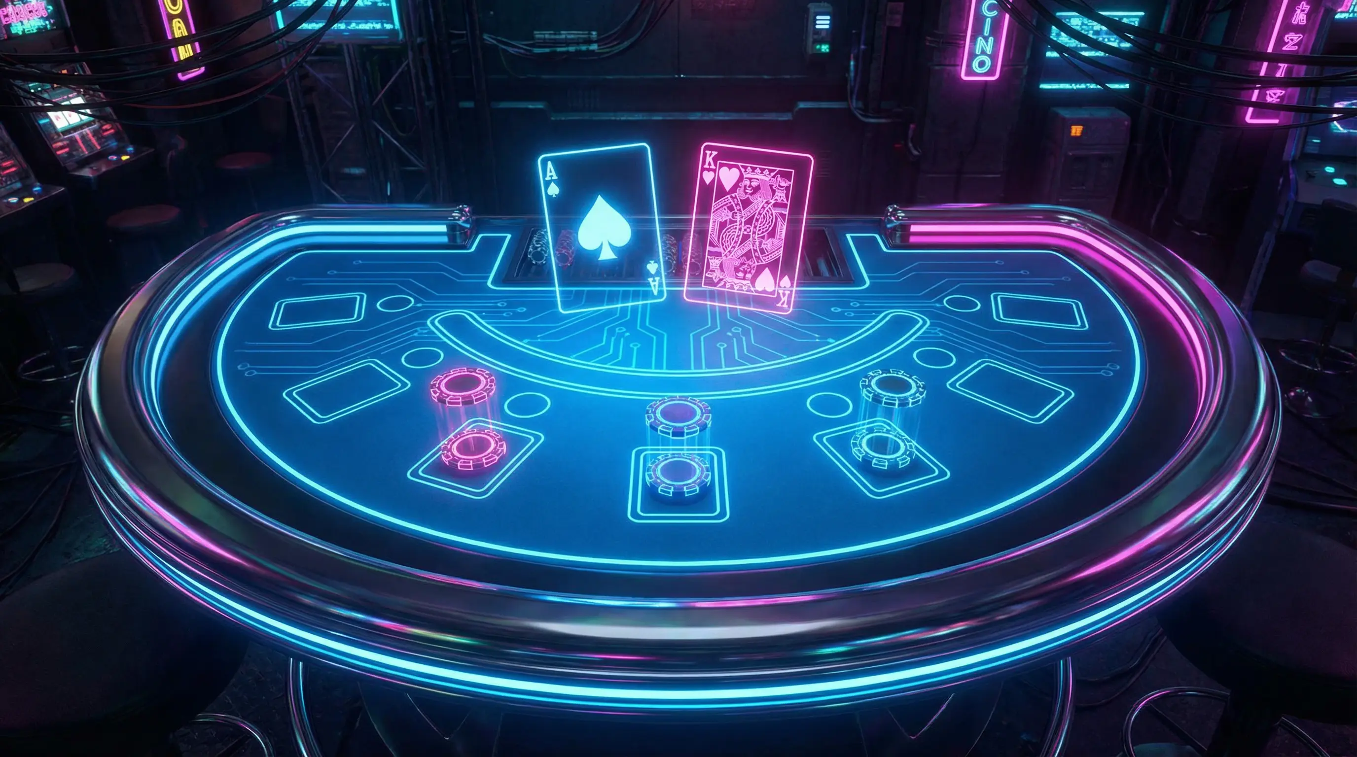 Mesa de blackjack futurista en casino online con dinero real México