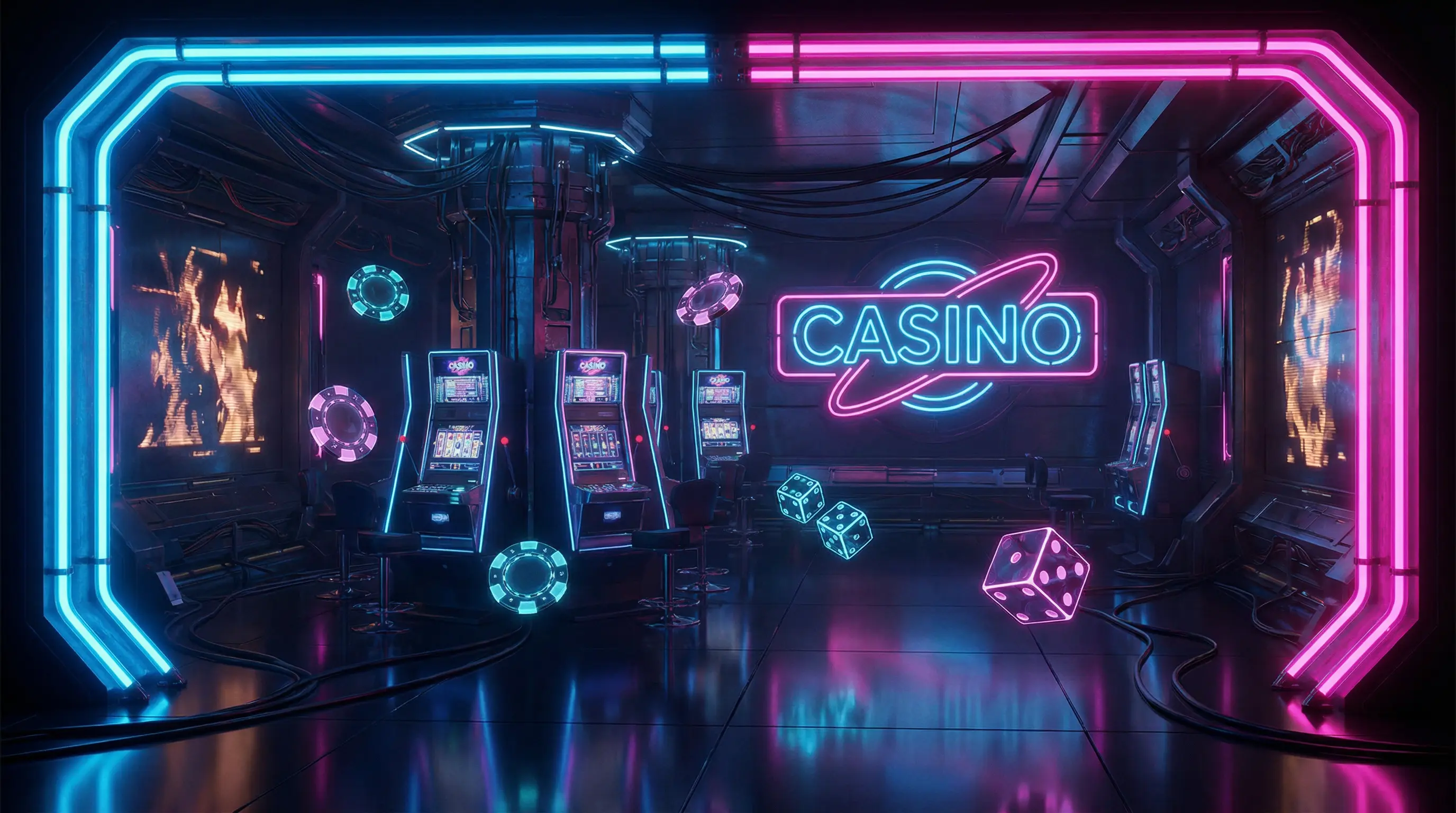 Casino futurista casino online con dinero real con luces de neón